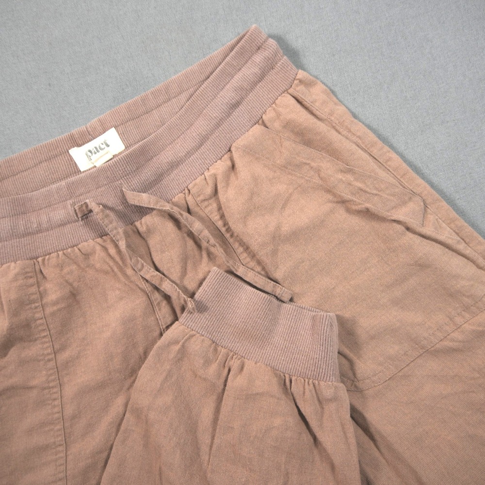 Pact Organic Linen Blend Drawstring Jogger Women Pants M Sweatpants 26x28